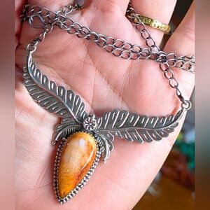 Handmade One-of-a-kind Sterling Silver & Spiny Oyster Necklace
